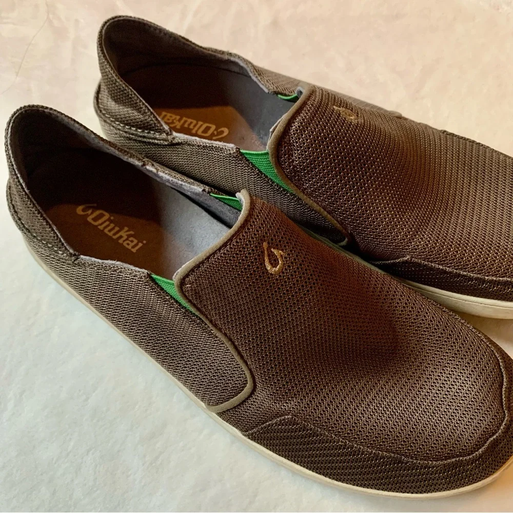 Olukai Men's Brown Slip-On Shoes Size 12 - Picture 2 of 11